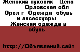 Женский пуховик › Цена ­ 3 500 - Орловская обл., Орел г. Одежда, обувь и аксессуары » Женская одежда и обувь   